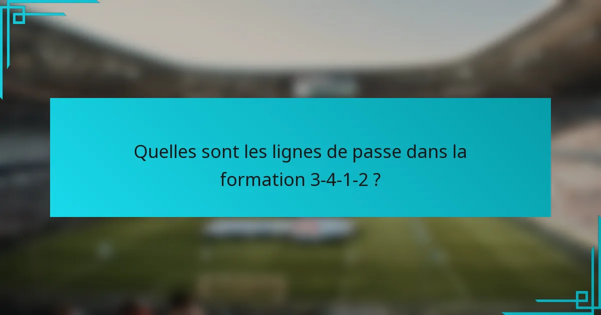 Quelles sont les lignes de passe dans la formation 3-4-1-2 ?